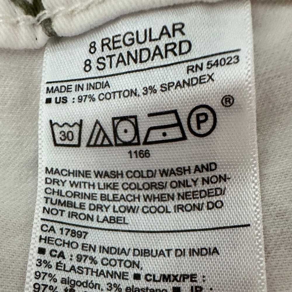 Old Navy Pixie Ankle Pants Womens White Floral Botanical Stretch Cottagecore 8 - Picture 4 of 6
